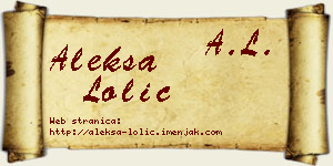 Aleksa Lolić vizit kartica